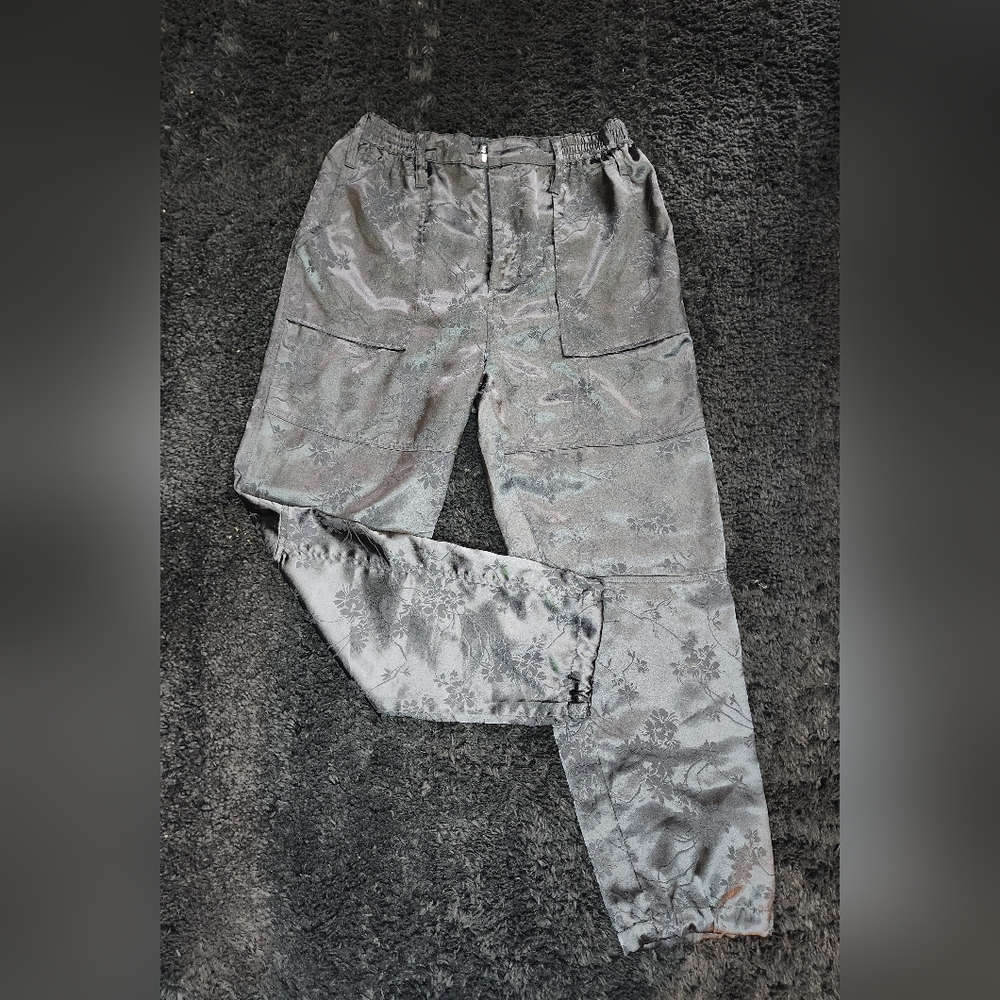 Fashion Nova Satin Floral Joggers - Size Small